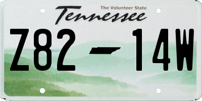 TN license plate Z8214W