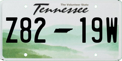 TN license plate Z8219W