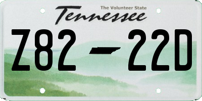 TN license plate Z8222D