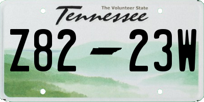 TN license plate Z8223W
