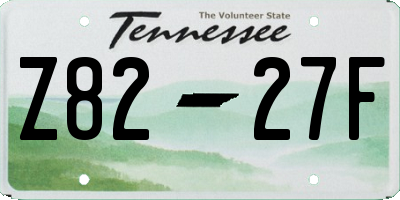 TN license plate Z8227F