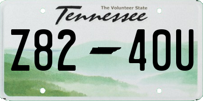 TN license plate Z8240U