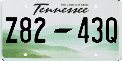 TN license plate Z8243Q