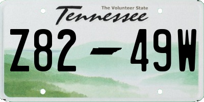 TN license plate Z8249W