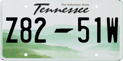 TN license plate Z8251W