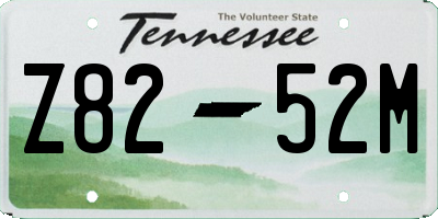 TN license plate Z8252M