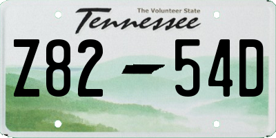 TN license plate Z8254D