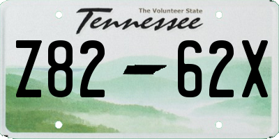 TN license plate Z8262X
