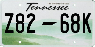 TN license plate Z8268K
