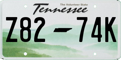 TN license plate Z8274K