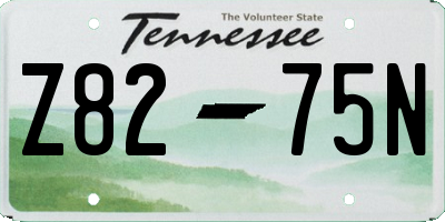 TN license plate Z8275N