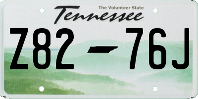 TN license plate Z8276J