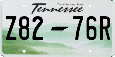 TN license plate Z8276R