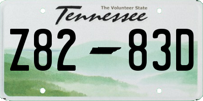 TN license plate Z8283D