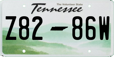 TN license plate Z8286W