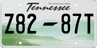 TN license plate Z8287T