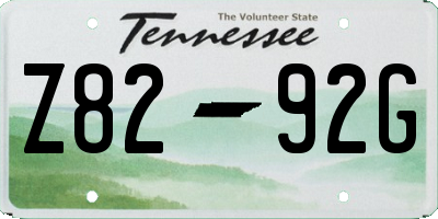 TN license plate Z8292G