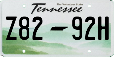 TN license plate Z8292H