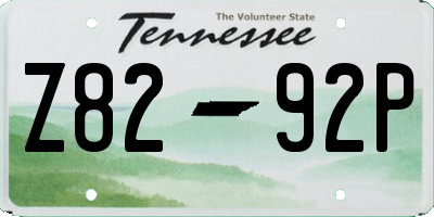 TN license plate Z8292P