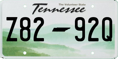 TN license plate Z8292Q