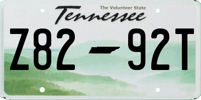 TN license plate Z8292T