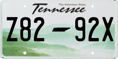 TN license plate Z8292X