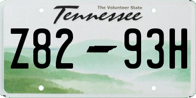 TN license plate Z8293H