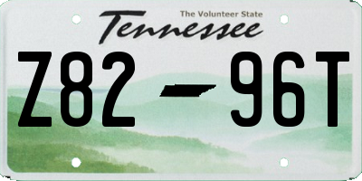 TN license plate Z8296T