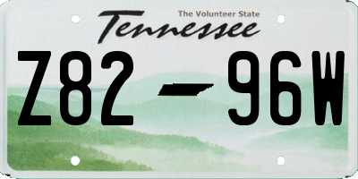 TN license plate Z8296W