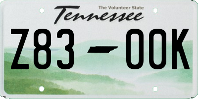 TN license plate Z8300K