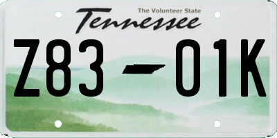 TN license plate Z8301K