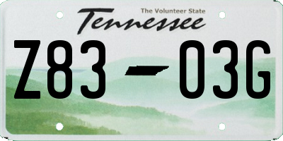 TN license plate Z8303G