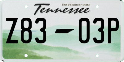 TN license plate Z8303P