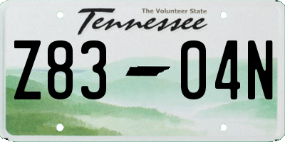TN license plate Z8304N