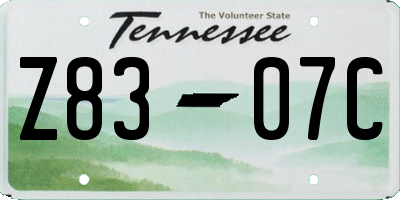 TN license plate Z8307C