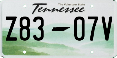 TN license plate Z8307V