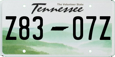 TN license plate Z8307Z