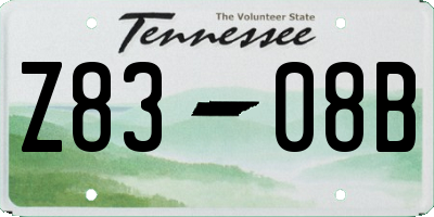 TN license plate Z8308B
