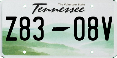 TN license plate Z8308V