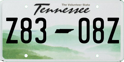 TN license plate Z8308Z