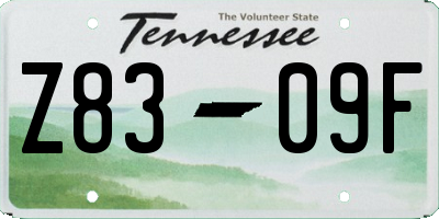 TN license plate Z8309F