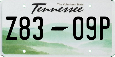 TN license plate Z8309P
