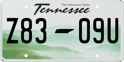 TN license plate Z8309U