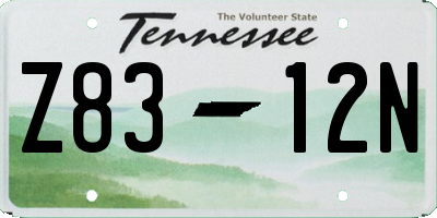 TN license plate Z8312N