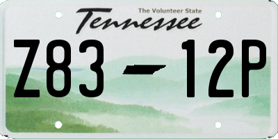TN license plate Z8312P
