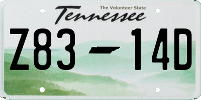 TN license plate Z8314D
