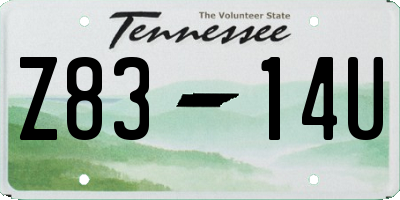 TN license plate Z8314U