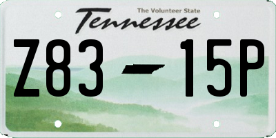 TN license plate Z8315P