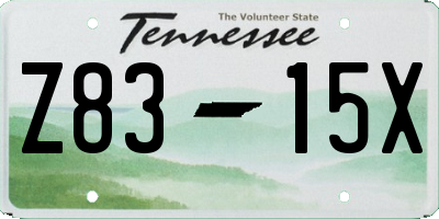 TN license plate Z8315X