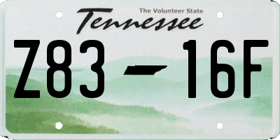 TN license plate Z8316F
